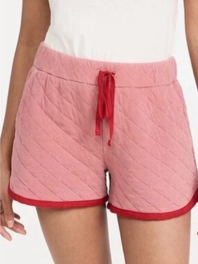 SUNDRY Quilted Lounge Shorts with Red/Cranberry Trim size 1(S) EUC
